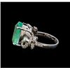 Image 3 : GIA Cert 8.92 ctw Emerald and Diamond Ring - 14KT White Gold