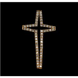 1.00 ctw Diamond Cross Pendant - 18KT Rose Gold