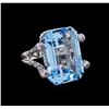 Image 1 : 45.20 ctw Topaz, Sapphire and Diamond Ring - 18KT White Gold