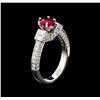 Image 4 : 1.16 ctw Ruby and Diamond Ring - 18KT White Gold