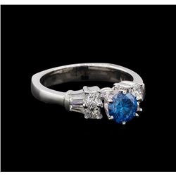 1.35 ctw Blue Diamond Ring - 14KT White Gold