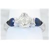 Image 1 : 0.90 ctw Diamond and Sapphire Ring - 14KT White Gold