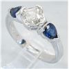 Image 5 : 0.90 ctw Diamond and Sapphire Ring - 14KT White Gold