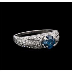 1.34 ctw Blue Diamond Ring - Platinum