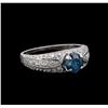 Image 1 : 1.34 ctw Blue Diamond Ring - Platinum