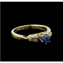 0.67 ctw Blue Diamond Ring - 14KT Yellow Gold