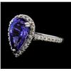 Image 1 : 3.06 Tanzanite and Diamond Ring - 14KT White Gold