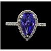 Image 2 : 3.06 Tanzanite and Diamond Ring - 14KT White Gold