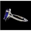 Image 3 : 3.06 Tanzanite and Diamond Ring - 14KT White Gold