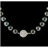 Image 3 : 14KT White Gold Tahitian Pearl and Diamond Necklace