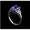 Image 4 : 2.86 ctw Tanzanite and Diamond Ring - 14KT White Gold