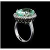 Image 4 : 9.49 ctw Emerald and Diamond Ring - 14KT White Gold