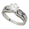 Image 2 : 1.07 ctw Designer Certified Simon G Diamond Ring - 14KT White and Yellow Gold