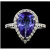 Image 2 : 3.20 ctw Tanzanite and Diamond Ring - 14KT White Gold