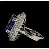 Image 3 : 14.78 ctw Tanzanite and Diamond Ring - 14KT White Gold