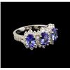 Image 1 : 2.10 ctw Tanzanite and Diamond Ring - 14KT White Gold