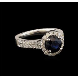 1.78 ctw Sapphire and Diamond Ring - 14KT White Gold