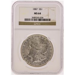 1887 NGC  MS64 Morgan Silver Dollar