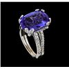 Image 4 : GIA Cert 8.63 ctw Tanzanite and Diamond Ring - 14KT White Gold