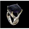 Image 4 : 21.63 ctw Tanzanite and Diamond Ring - 14KT White Gold