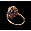 Image 3 : 3.83 ctw Tanzanite and Diamond Ring - 14KT Rose Gold