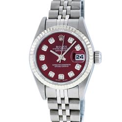 Rolex Stainless Steel Diamond Quickset DateJust Ladies Watch