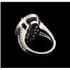 Image 2 : 8.32 ctw Amethyst and Diamond Ring - 14KT White Gold