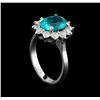 Image 3 : 2.78 ctw Apatite and Diamond Ring - 14KT White Gold