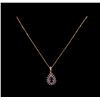 Image 2 : 14KT Rose Gold 1.99 ctw Tanzanite and Diamond Pendant With Chain