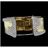 Image 3 : 5.57 ctw Diamond Bangle Bracelet - 18KT Yellow Gold