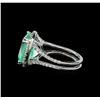 Image 3 : GIA Cert 7.73 ctw Emerald and Diamond Ring - 14KT White Gold