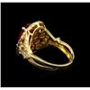 Image 3 : 14KT Yellow Gold 3.17 ctw Tourmaline and Diamond Ring