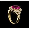 Image 4 : 14KT Yellow Gold 3.17 ctw Tourmaline and Diamond Ring