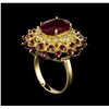 Image 4 : 9.94 ctw Ruby and Diamond Ring - 14KT Yellow Gold