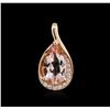 Image 1 : 14KT Rose Gold 1.69 ctw Morganite and Diamond Pendant