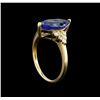 Image 4 : 14KT Yellow Gold 2.78 ctw Tanzanite and Diamond Ring