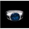 Image 2 : Crayola 5.10 ctw Blue Topaz and White Sapphire Ring - .925 Silver