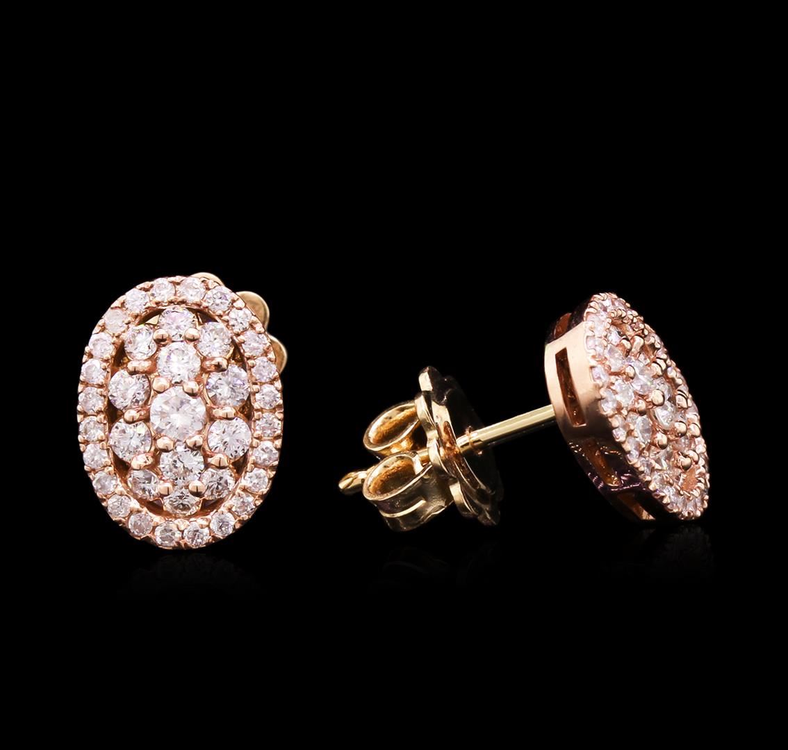 0.85 ctw Diamond Earrings - 14KT Rose Gold
