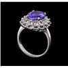 Image 4 : 5.70 ctw Tanzanite and Diamond Ring - 14KT White Gold