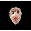 Image 2 : 22.88 ctw Morganite and Diamond Ring - 14KT Rose Gold