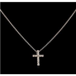 0.31 ctw Diamond Cross Pendant With Chain - 14KT White Gold