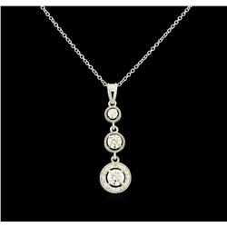 1.06 ctw Diamond Pendant With Chain - 14KT White Gold