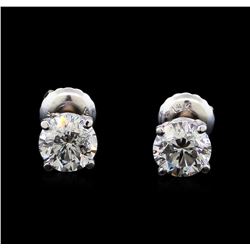 1.31 ctw Diamond Stud Earrings - 14KT White Gold