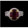 Image 2 : 14KT Two-Tone Gold 5.44 ctw Ruby and Diamond Ring