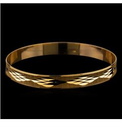 Diamond Cut Bangle Bracelet - 18KT Yellow Gold