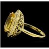 Image 3 : 5.41 ctw Citrine Quartz  and Diamond Ring - 14KT Yellow  Gold