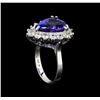 Image 4 : 9.00 ctw Tanzanite and Diamond Ring - 18KT White Gold