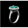 Image 3 : 14KT White Gold 3.45 ctw Emerald and Diamond Ring