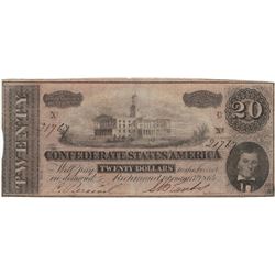 1864 $20 Confederate States of America Bank Note