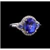 Image 1 : 4.74 ctw Tanzanite and Diamond Ring - 14KT White Gold